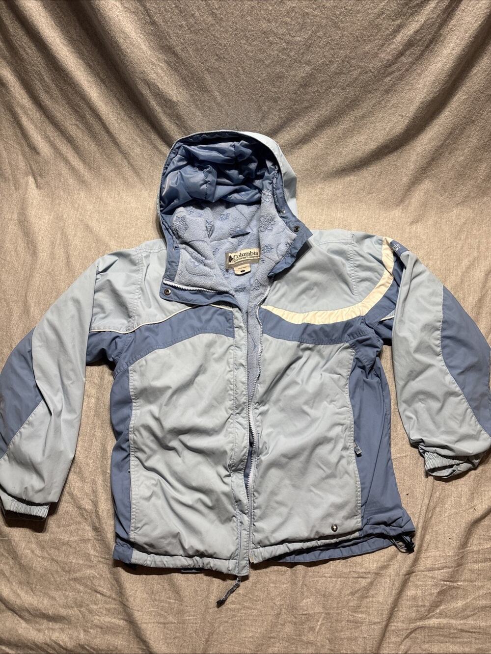 Vintage Columbia Vertex Ski Jacket Womens Large Blue Fleece Lined Hooded Y2K L